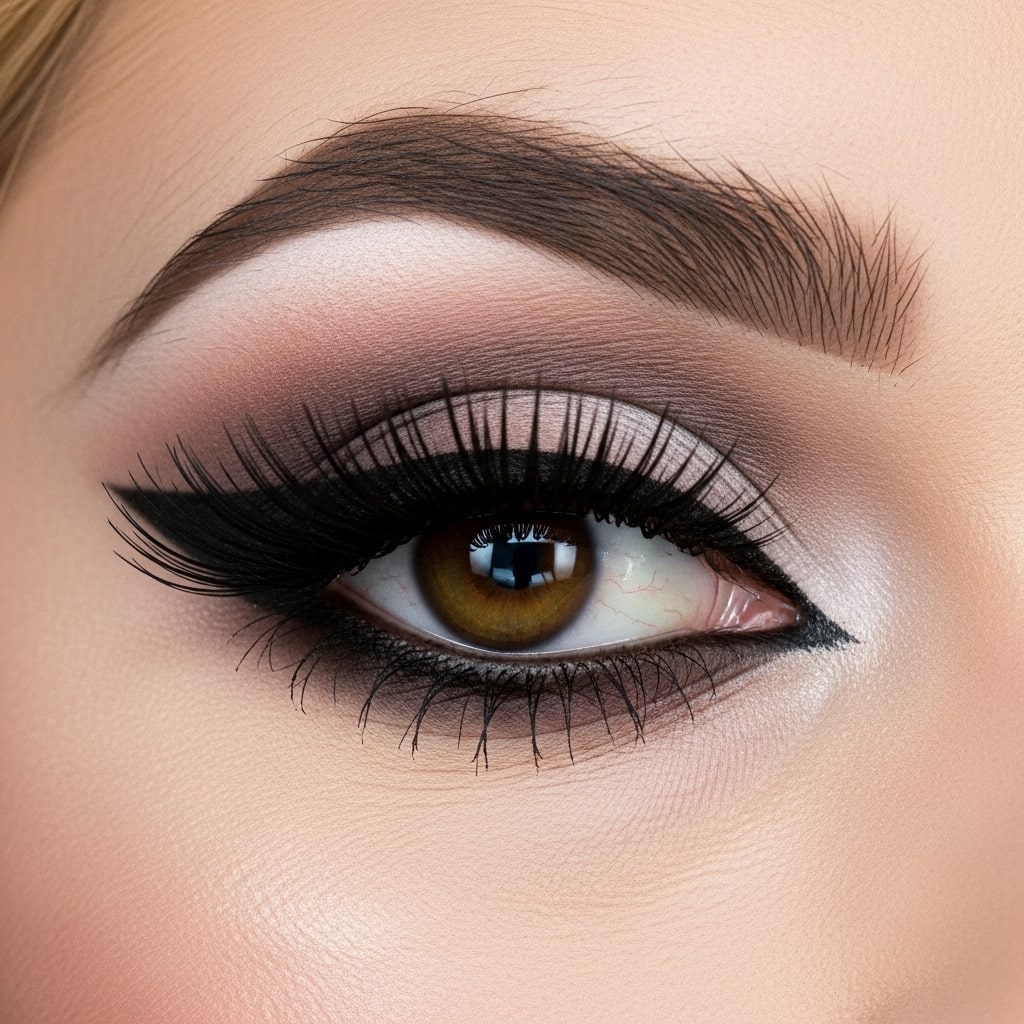 1960s makeup eyes inspired by Brigitte Bardot, smoky liner, soft blended shadows, sultry vintage vibe