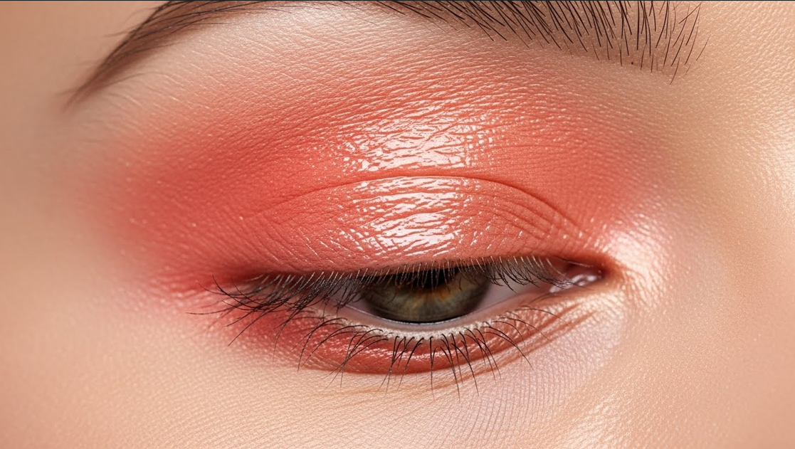 Glossy Peach Eyeshadow