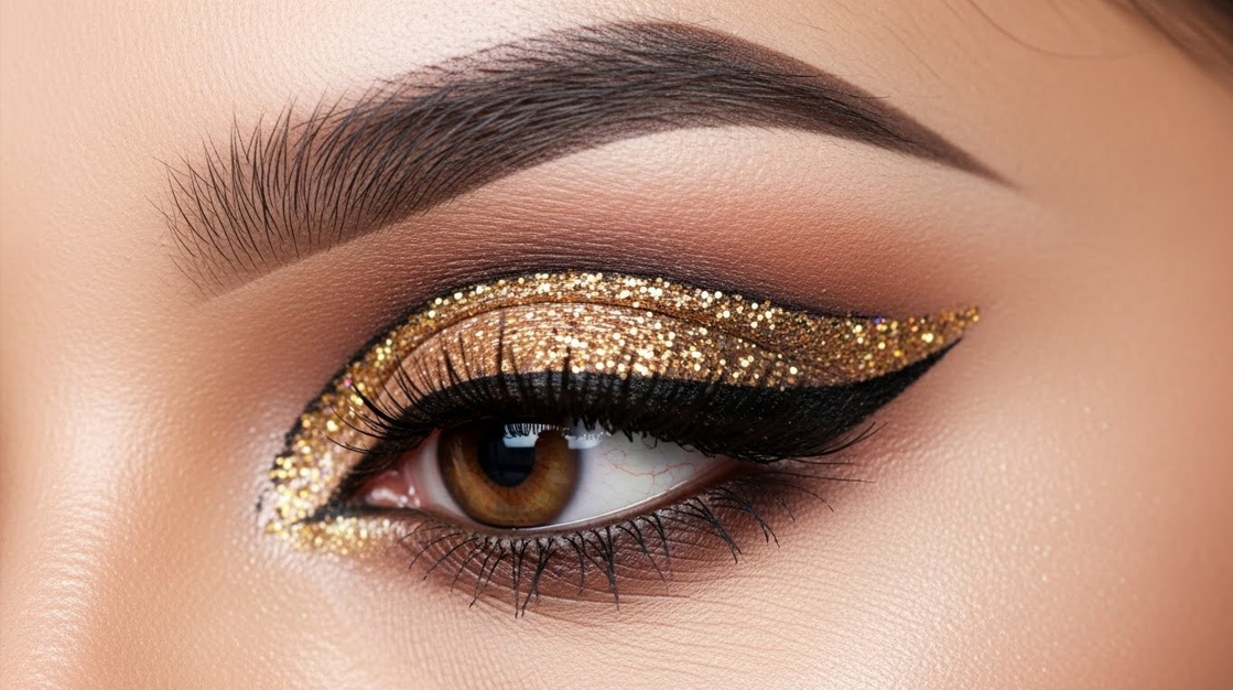 Glitter Cut-Crease Bridal Eyes