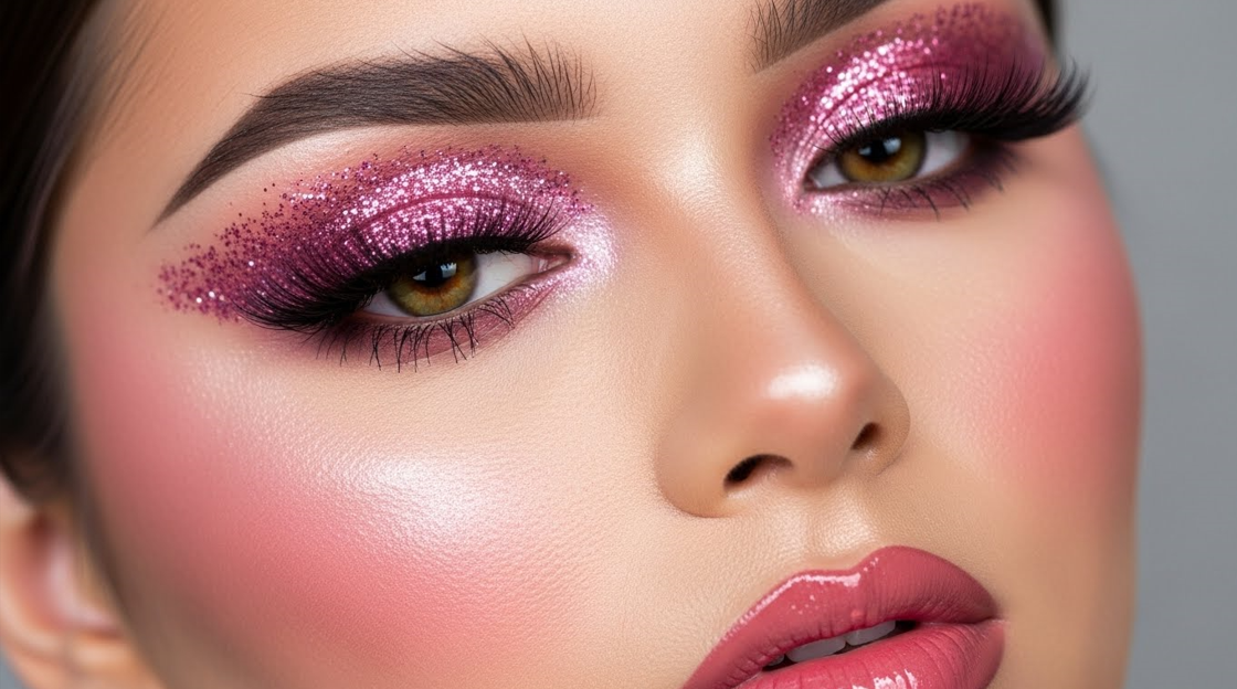 lg10 Pink Glitter Accent Look
