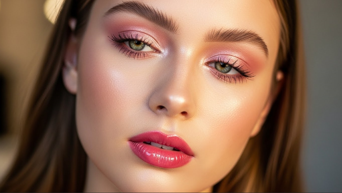 lg8 Rosy Glossy Lips with Pink Lids