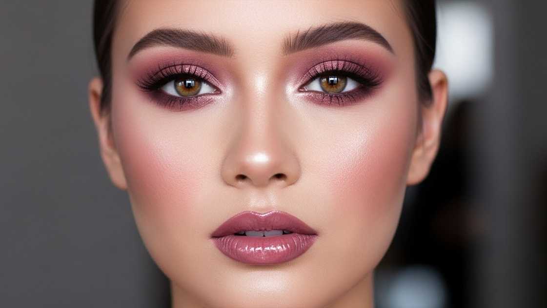 Rose-Mauve Bridal Monochrome Look
