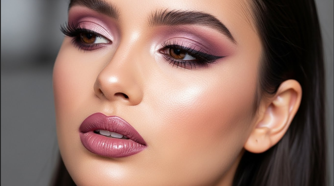 8. Berry-Mauve Evening Glam
